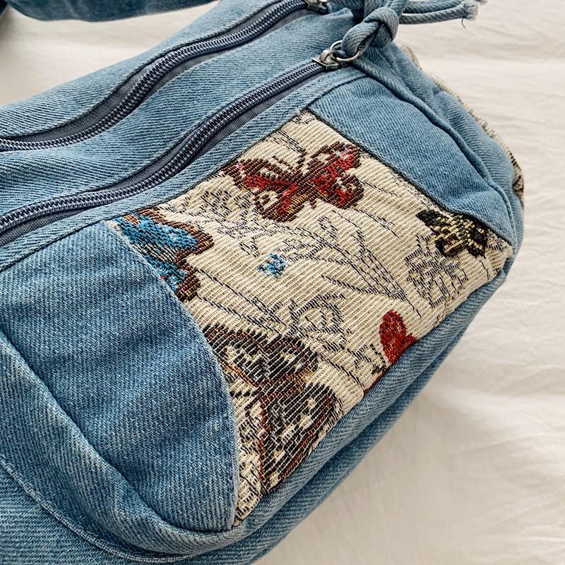 Τσάντα Τζιν Πολλαπλών Θηκών Τσάντα Χιαστί Γυναικεία Τσάντα Ώμου