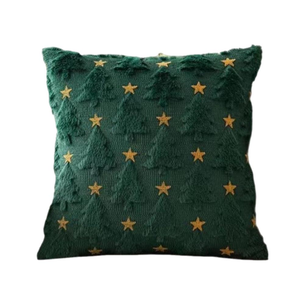 

Наволочка для подушки с изображением рождественской елки, мягкая наволочка с вышитой рождественской елкой, плюшевая наволочка для рождественской подушки для дивана, кровати, спальни