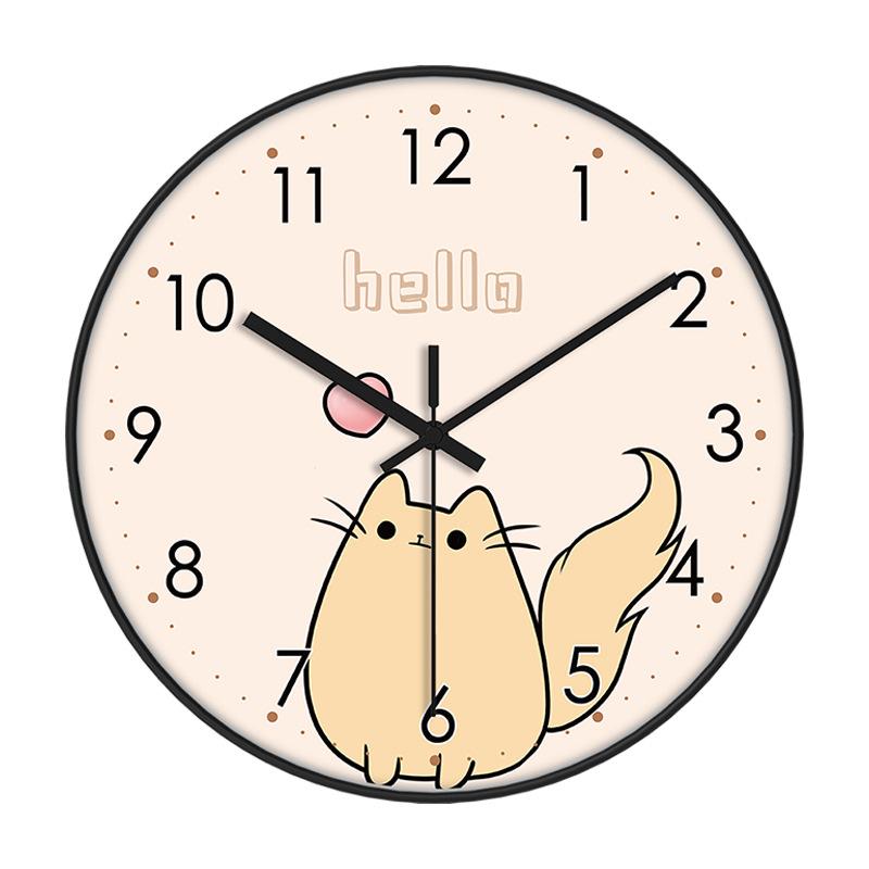 Cartoon Children's Creative Clock, Simple Wall Clock, Living Room Bedroom Wall, No Punching Hanging