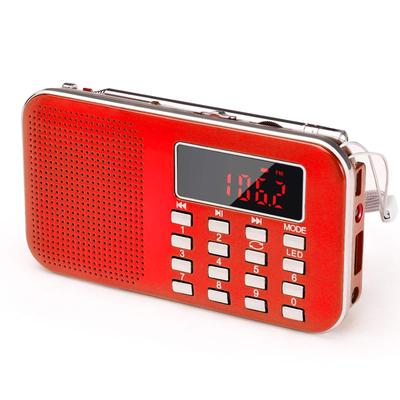 Radio USB J-908, Ładowalne, AM/Szerokie FM, Przenośne radio z latarką, AUX, SD, MP3, Wielofunkcyjne firmy Gemean (Czerwony)