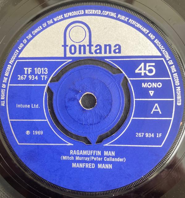

7inch Record MANFRED MANN - Ragamuffin Man TF1013 Fontana 1969 UK Rock Used