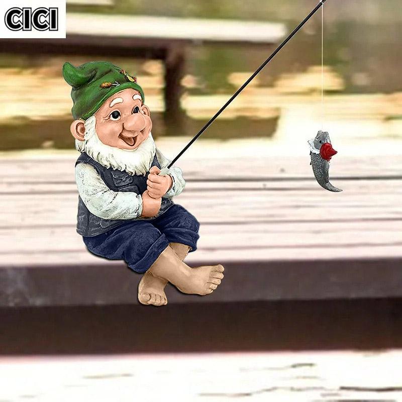 Fishing Old Man With Beard Dwarf Garden Decoration Resin Garden Ornaments Design Decorations