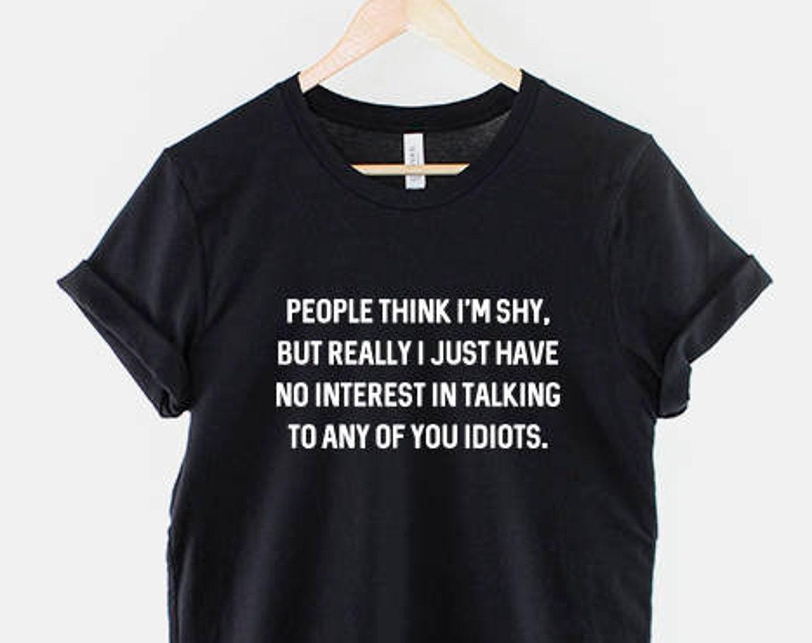Introvert Tee Shirt: Funny Social Anxiety Humor, Ring Spun Cotton, Durable Print XL