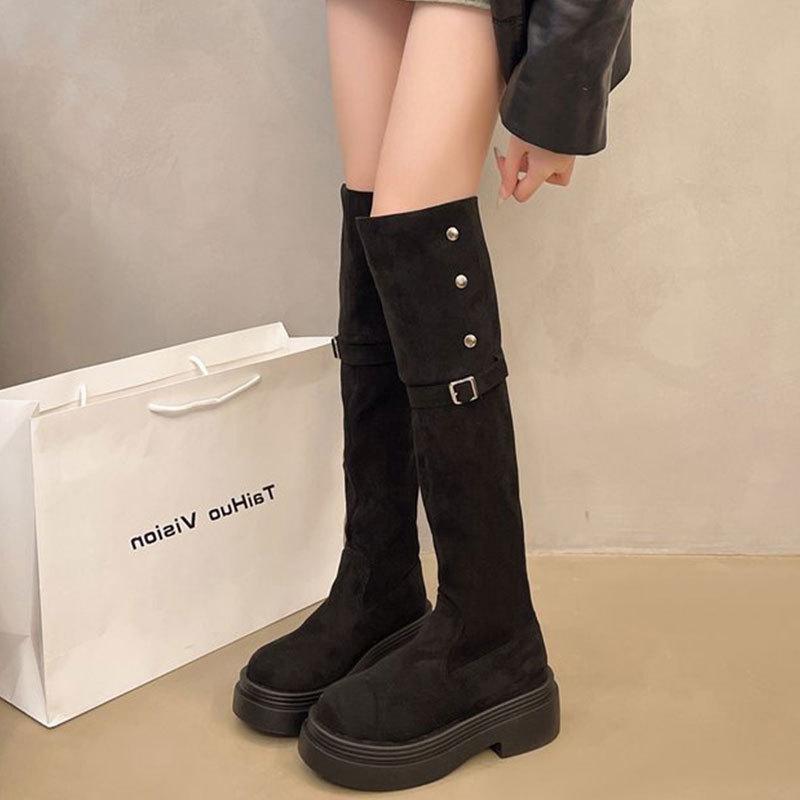 2025 Autumn/Winter Women's Long-Leg Soft Foldable Mid-Tube Boots