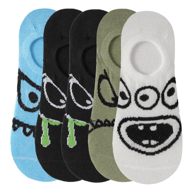 

5 пар женских забавных мультяшных носков, тапочек, весенне-летних кавайных носков, модных женских дышащих повседневных коротких носков до щиколотки One size