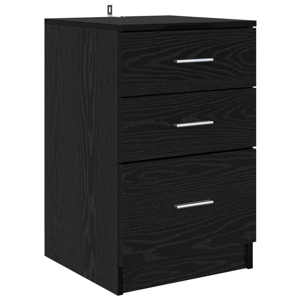 Nightstand Black Oak Effect 40 x 40 x 63 cm Engineered Wood