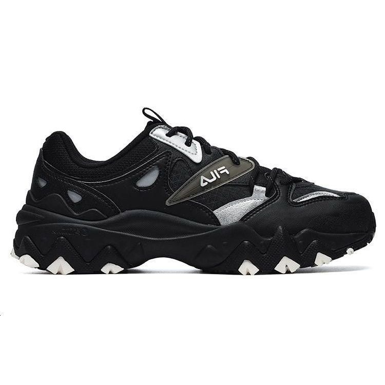 FILA Oakmont 2 Mesh Fabric TPU Leather Retro Versatile Shock Absorbing Durable Lightweight Low Top Casual Shoes Men sneaker Black F12M232133FBK