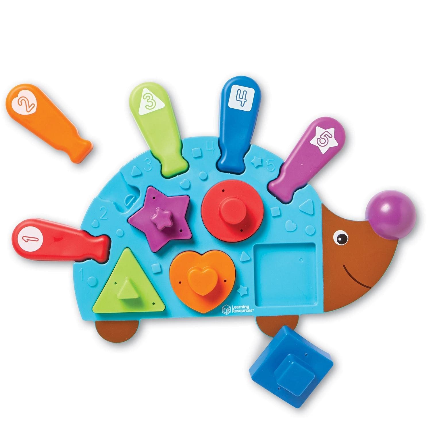 Игрушка для малышей Learning Resources, Ежик с шипами, обучающая пальчиковая головоломка на числа, формы и цвета LER9103, Оригинал