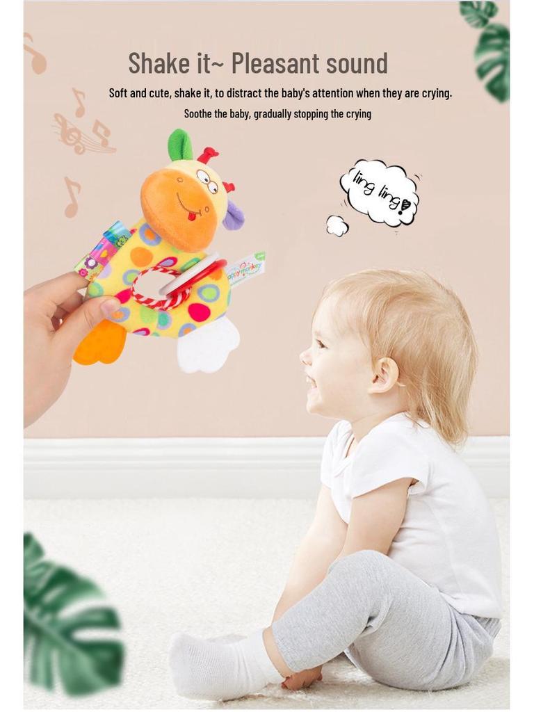 Happy Monkey Newborn Plush Teether & Hand Rattle Toy