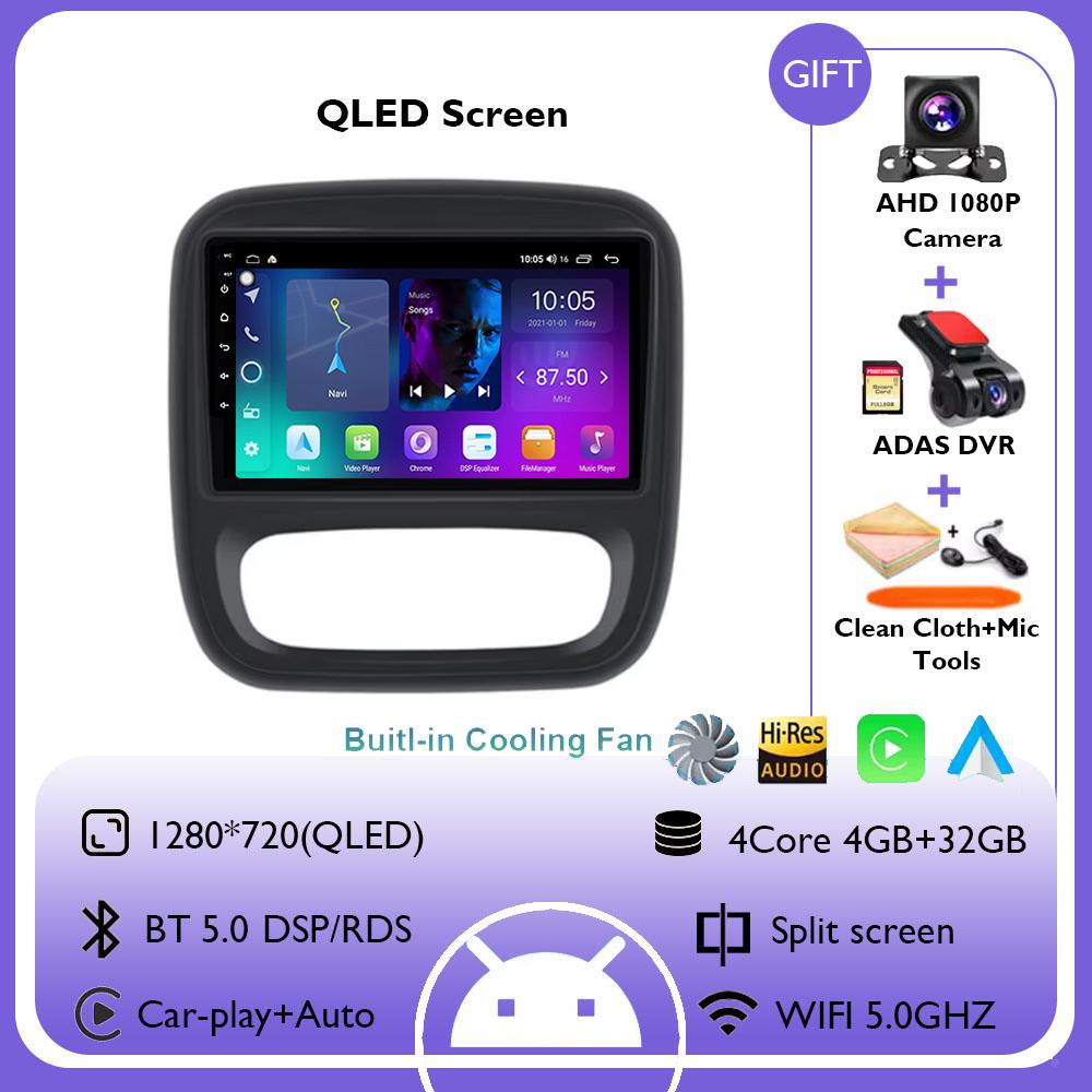 Android 14 Carplay Car Radio For Renault Traffic 3 2014 - 2021 Opel Vivaro B 2014 -2018 Navigation GPS Multimedia Player WiFi+4G