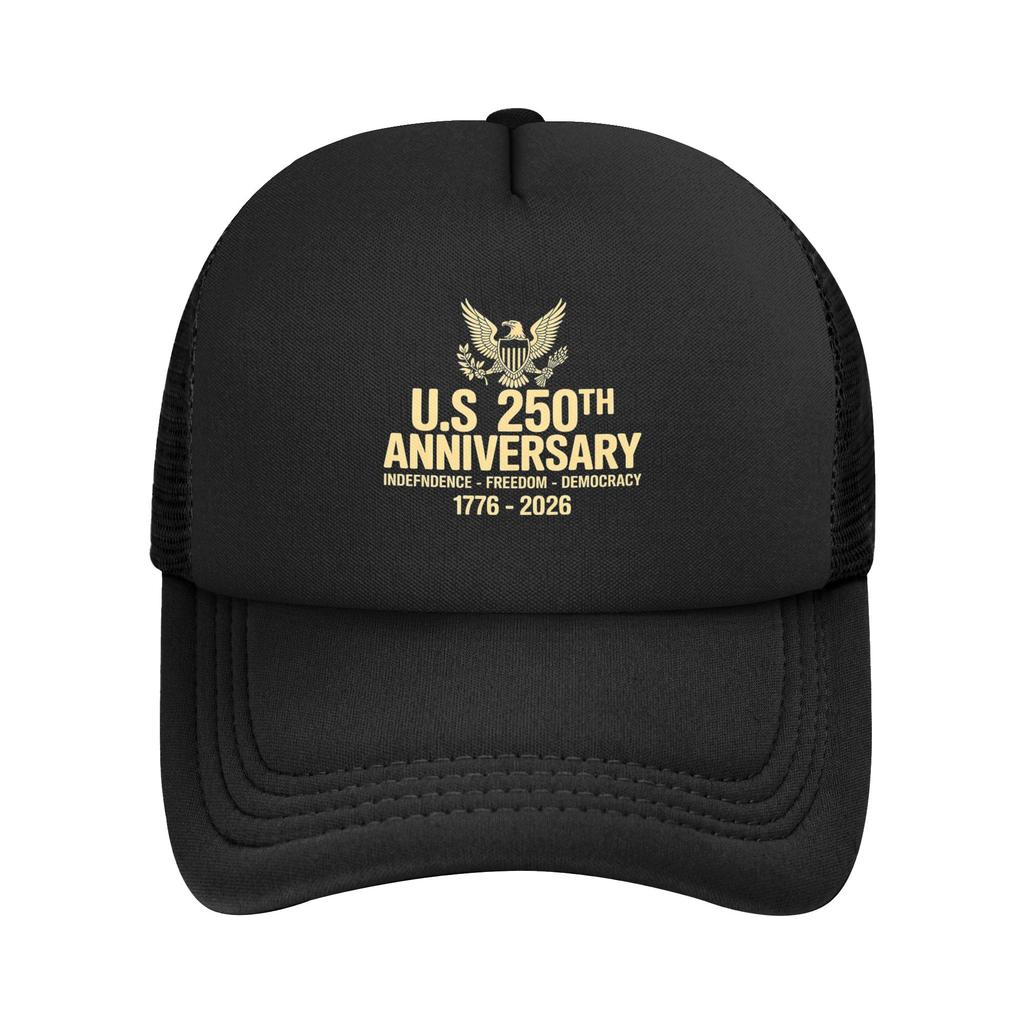 250 Years American Anniversary Snapback Hat For Man Woman Summer Outdoor Mesh Side Sun Hats Caps For Casual Headwear