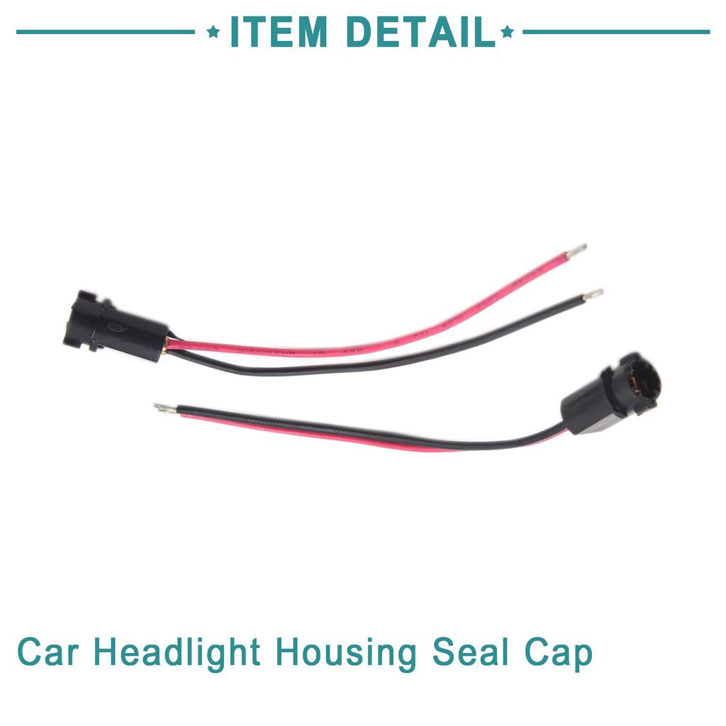 ACROPIX 2pcs Car T5 Panel Light Lamp Bulb Extension Wire Harness Socket Connector Black