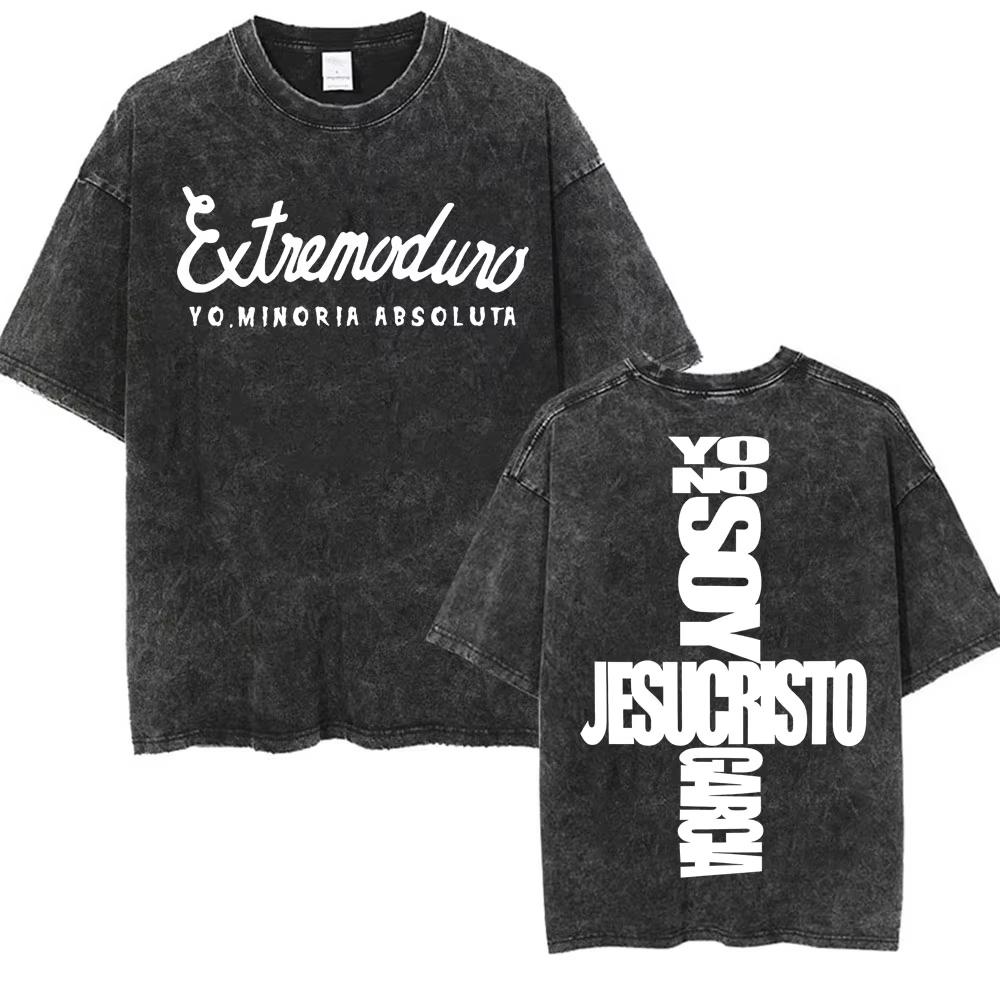 Rock Band EXTREMODURO Yominoria Absolvta Vintage Washed Tshirts Men Women Fashion Harajuku Oversized Cotton T Shirts Streetwear