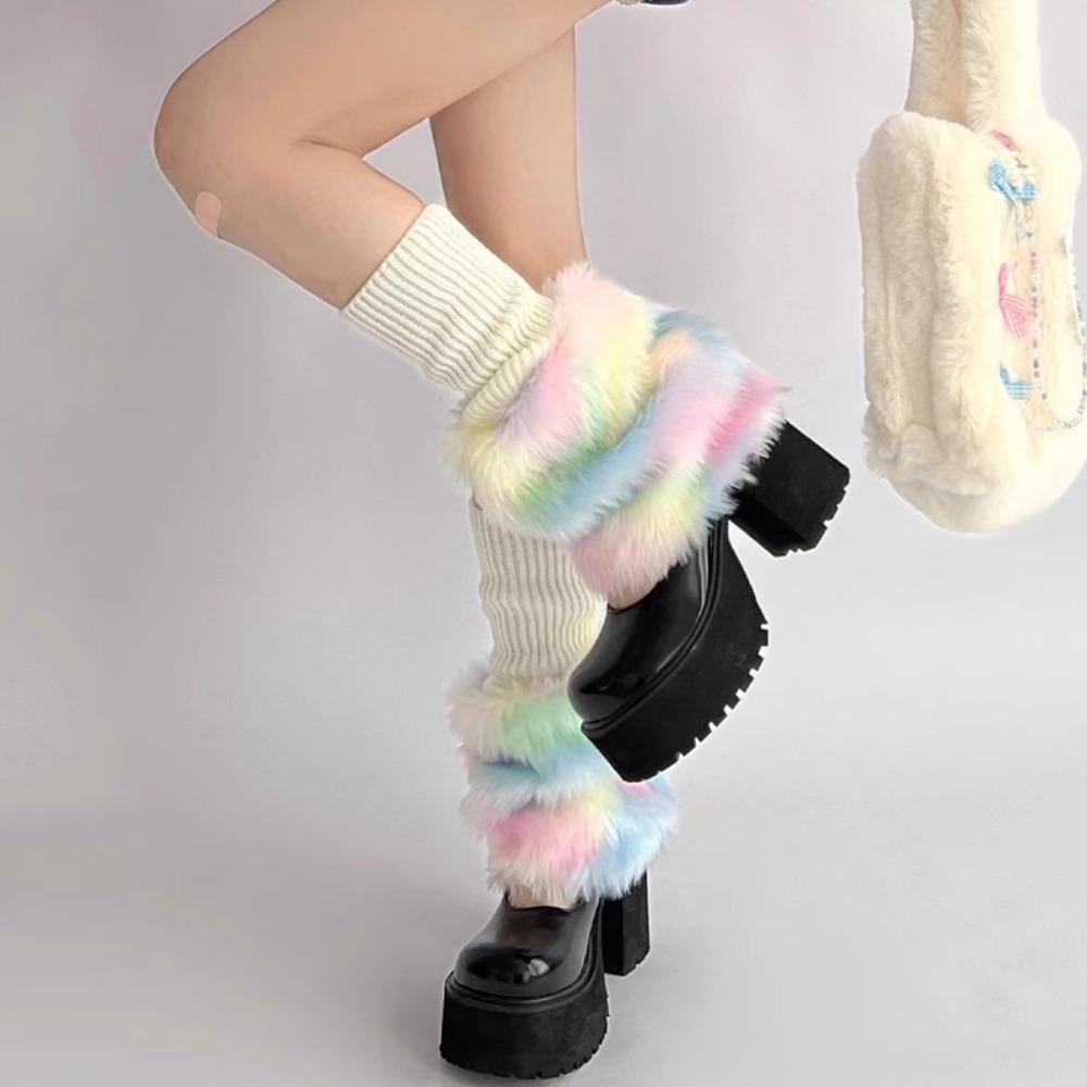 Warm Plush Fluffy Boots Cover Y2K Leggings Leg Warmer New Pile Socks  Gift