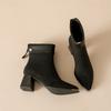 Fashion Autumn New Comfortable Pointed Toe Side Zipper Women's Boots Fashionable Versatile Chunky Heels  Women's High Heel Boots 959