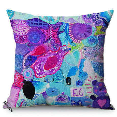 Modern Abstract Animal Oil Painting Art Style Living Room Sofa Cushion Cover Funky Artwork Chair Decorative Pillow Case Cojines