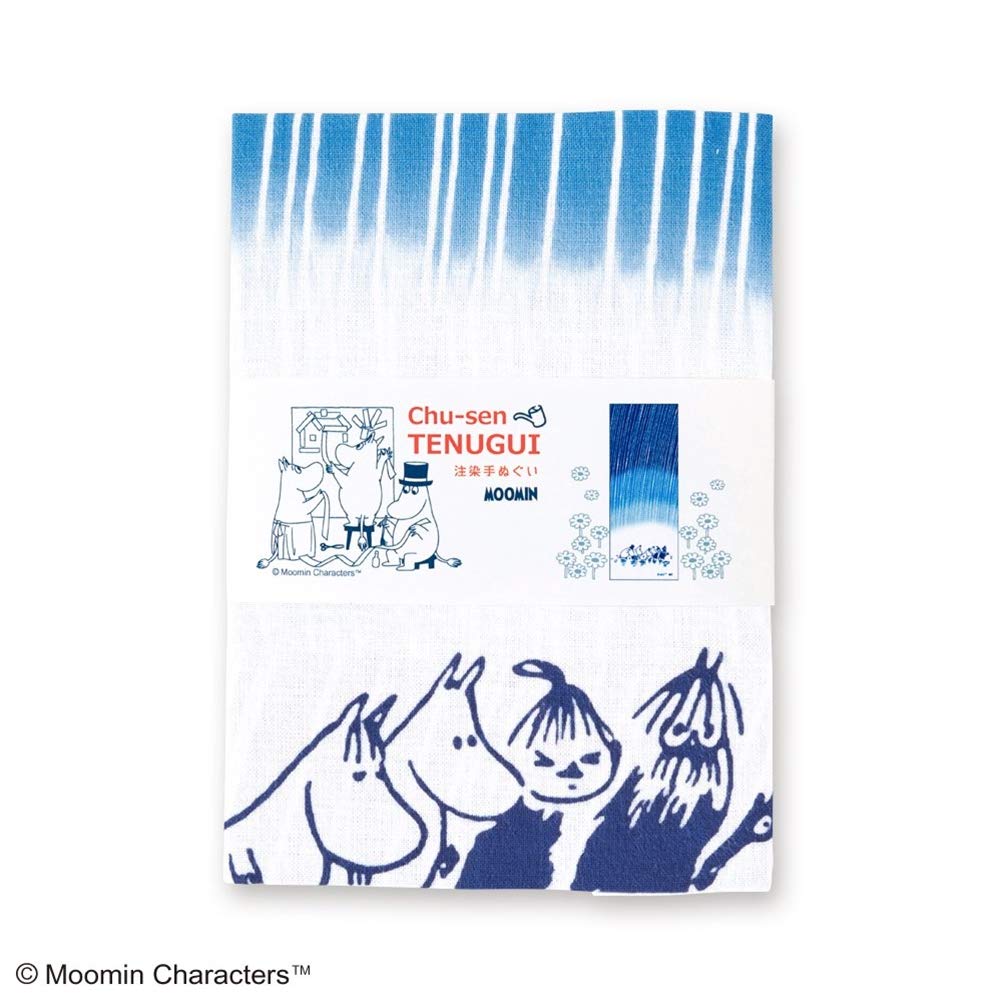 Tenugui Hand 33 x 51013 Miyamoto-Towel Japanese-made Chū-dyed (Tenugui Towel), 90cm, Moomin, Rain,