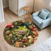 Christmas Frog pattern round rug,Carpet Rug for Living Room Bedroom Sofa Playroom Decor,Non-slip Floor Mat,Holiday Gifts and Birthday Gifts