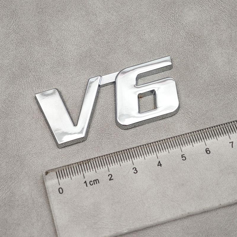 3D Metal Letter V6 Logo Car Rear Trunk Badge Emblem Sticker for Toyota Camry Corolla Rav4 Prado CHR Auto Decal Accessories DJ6