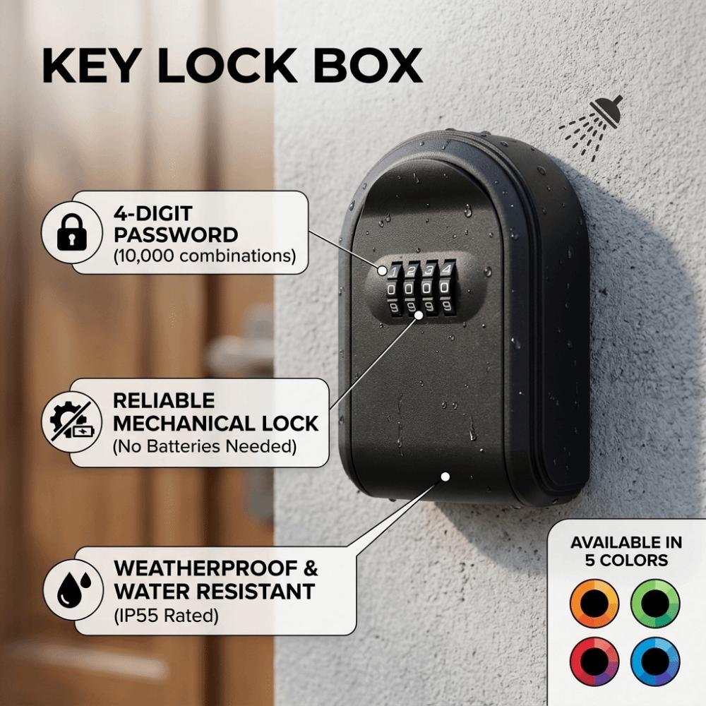 Mechanical Combination Lock Key Lock Box Full Plastic Key Storage Box Key Organizer Entrance