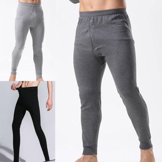 Buy High Elasticity Thermal Front Opening Base Pants Ankle Banded Men