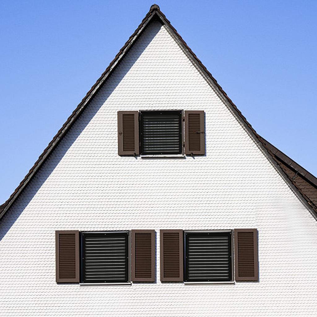 2er-Pack 12x12in Dachbodenentlüftungen Schwarz Giebelentlüftungen Aluminium Wandentlüftung Für Häuser Schuppen, Quadratische Entlüftung Lamellenentlüftung Gitter 180 Grad Öffnung
