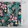 Bohemian Shower Curtain Tropical Jungle Wildlife Bathroom Set Modern Pink Aesthetic Parrot Floral Bathroom Curtain With Hooks