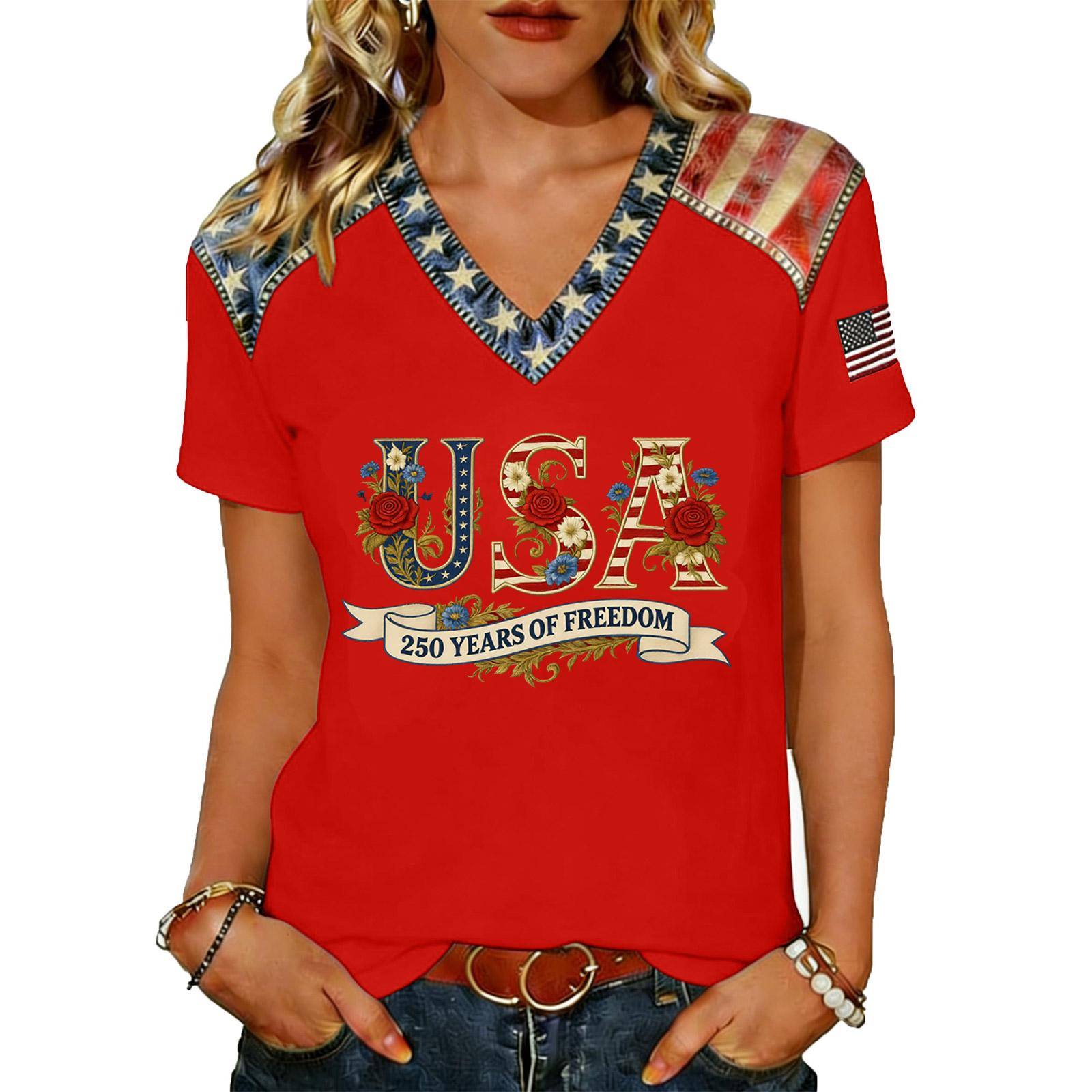 

Women s Casual V Neck Short Sleeve Pullover T Shirt Lightweight Soft Fabric Relaxed Fit Everyday Wear S червоний