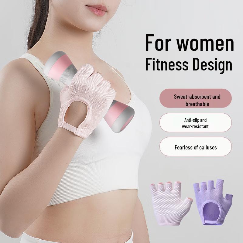 Ousen Damen Halbfinger Fitnesshandschuhe