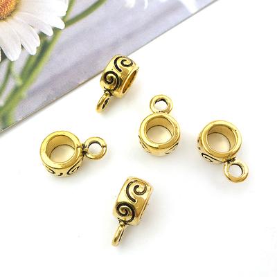 Antique Gold Alloy Metal Charm Pendant CharmClip Clasp Bail Beads Hanging Connectors for DIY Bracelet Necklace Jewelry Making