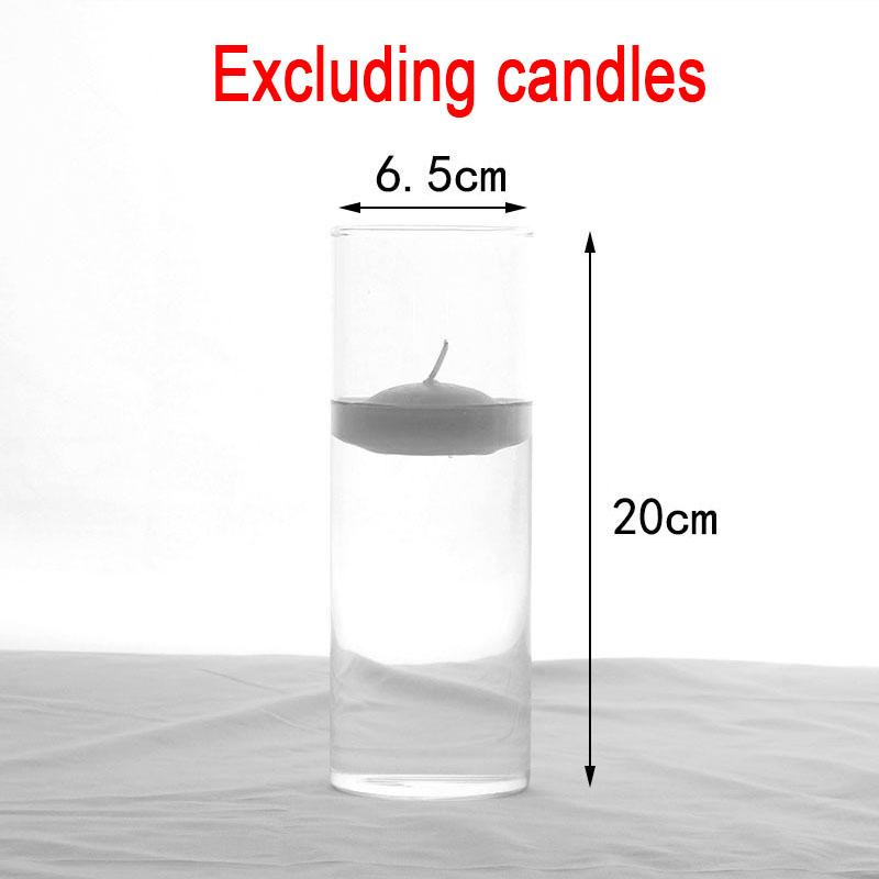 1pcs Clear Cylinder Glass Candle Holder   Floating Candles Round Vases  Wedding Living Room Decorative Party Supply LZT002