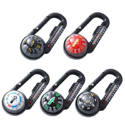 Outdoor Camping Mountaineering Buckle Small Compasses Carabiner Keychain Thermometers Backpacking Accessories Enduring