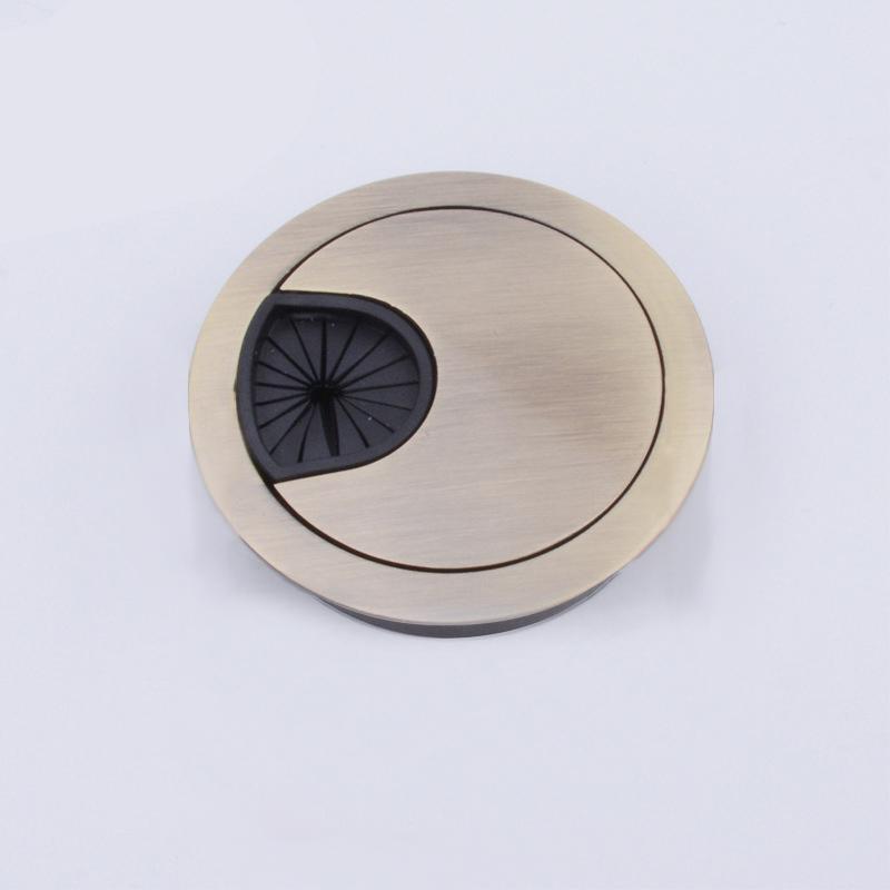 NAIERDI Lega di Zinco Copri Foro Cavo Tavolo Rotondo Porta Presa Scrivania PC Computer Passacavo Supporto Cavo 50mm/53mm/60mm/80mm