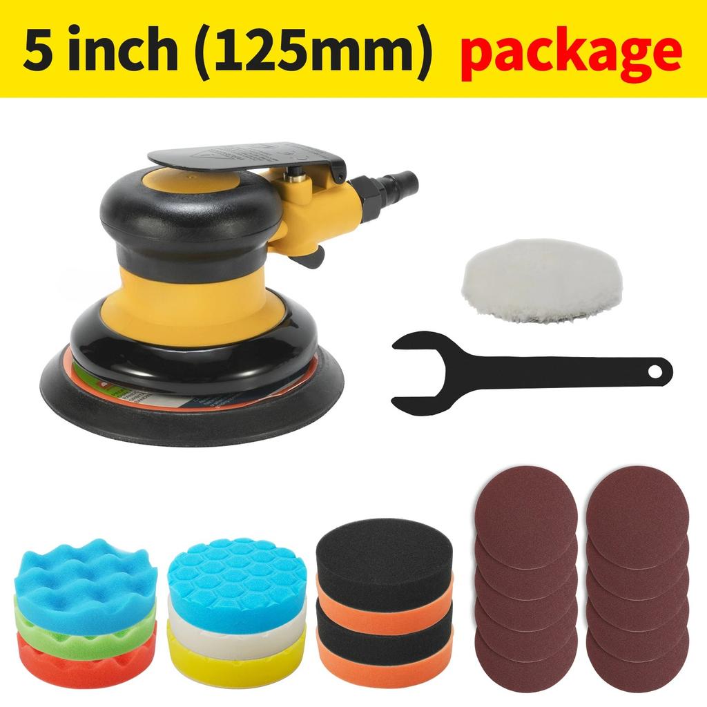 125mm/150mm Pneumatic Orbital Sander Air Grinder Vacuum Eccentric Polishing/Grinding Machine Pneumatic Tools