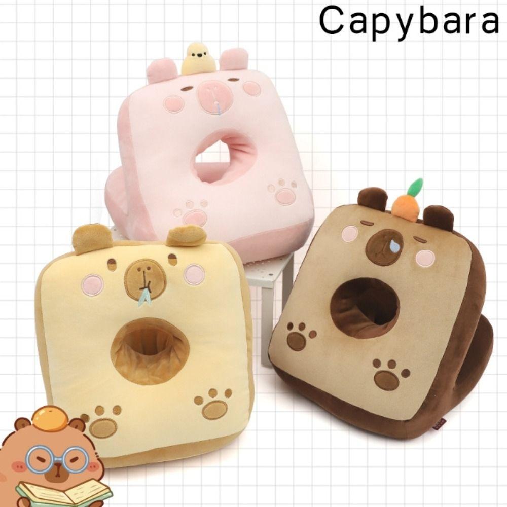 Plush&Ice Silk Capybara Office Nap Pillow Super Soft Capybara Neck Pillow School