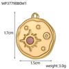 CARLIDANA Retro Geometric Jewelry Pendant Charms Stainless Steel Gold Plated Embossed Coin Moon Sun Jewelry Accessories Earrings