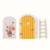 Mini Creative Fairy Elf Door Wooden With Mini Ladders Funny Mouse Hole Nursery Decor Dollhouse Home Decorations