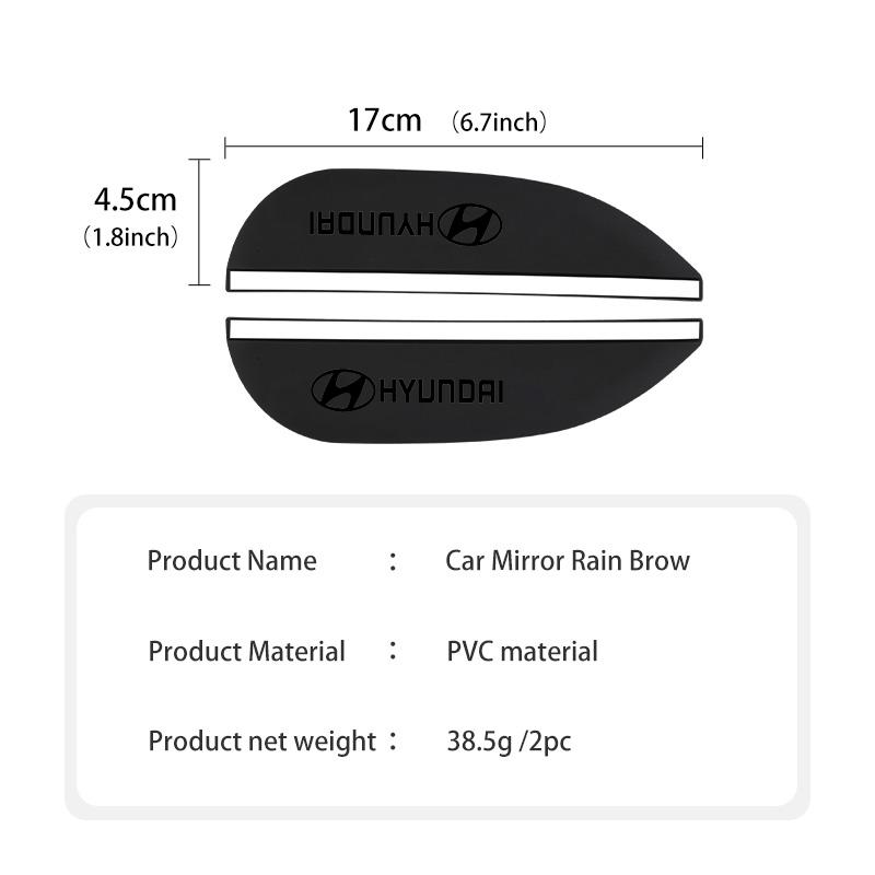 2pcs Carbon Car Rearview Mirror Rain Eyebrow Blocker Sun Visor For Hyundai Genesis N-LINE I10 I20 I30 I40 IX20 IX35 Kona Tiburon R4