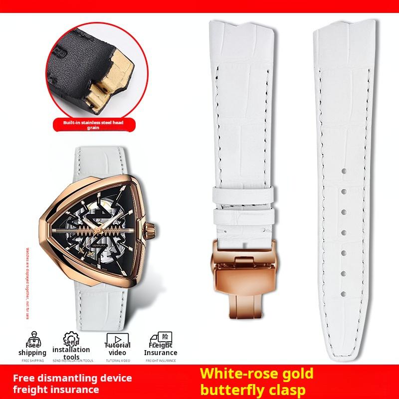 Für Hamilton VENTURA Presley 80. Jubiläum H24535331/H24525331/H24585331 Lederarmband Uhrenarmband Herren Schwarz Braun Armband