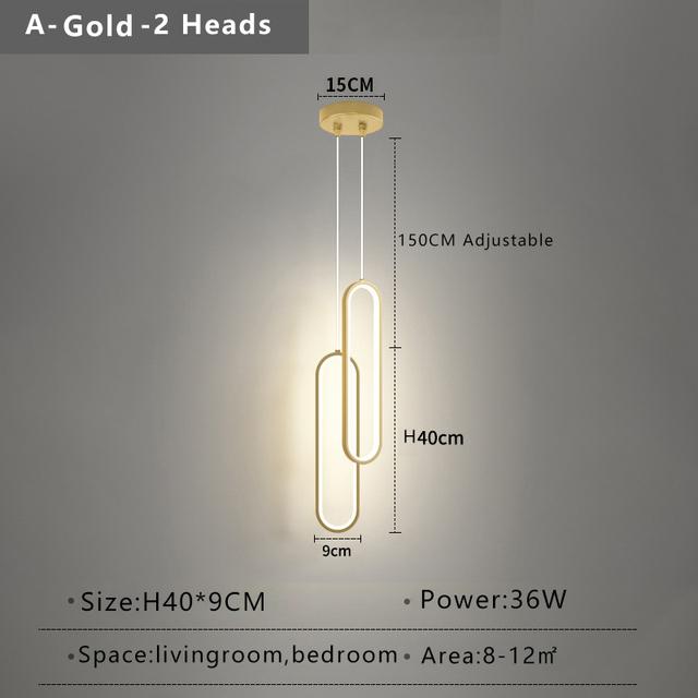 Modern Minimalist LED Pendant Light Chandelier For Hotel Bedrooms Dining Living Room Black Gold Decor Circular Hanging Lamp