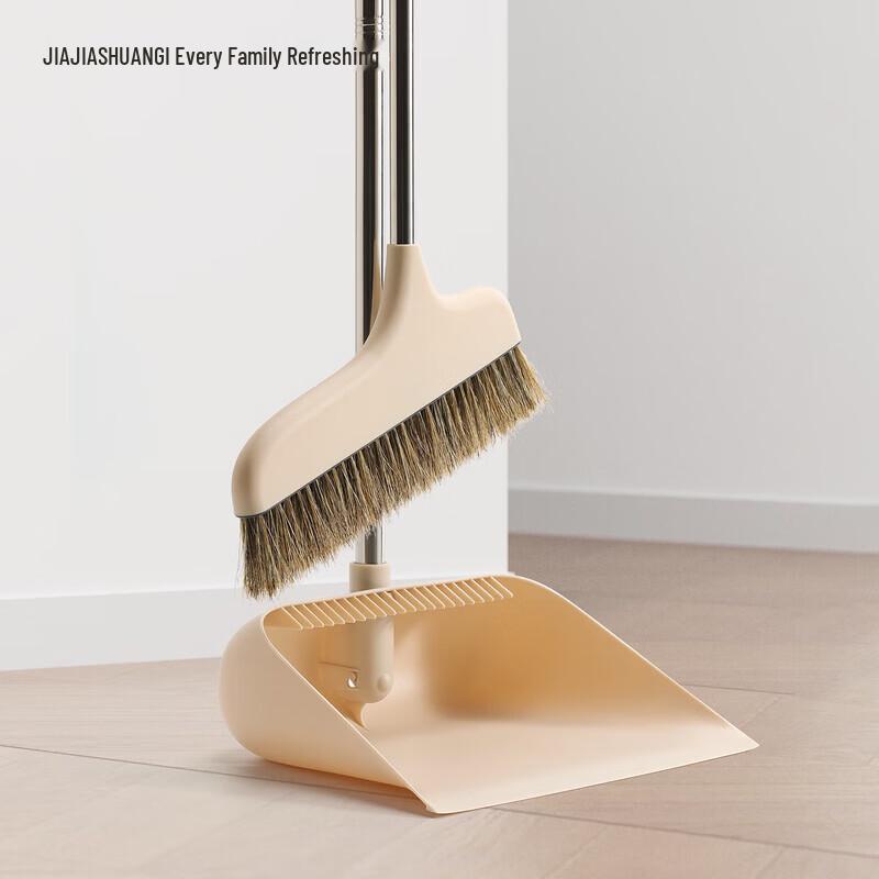 JiaJiaShuang Non-Stick Hair Broom and Foldable Dustpan Set