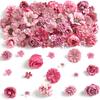 80Pcs Artificial Flower Heads 25-43mm for Craft Wedding Bouquets Flower Arrangements Cake Decoration Hair Accessories