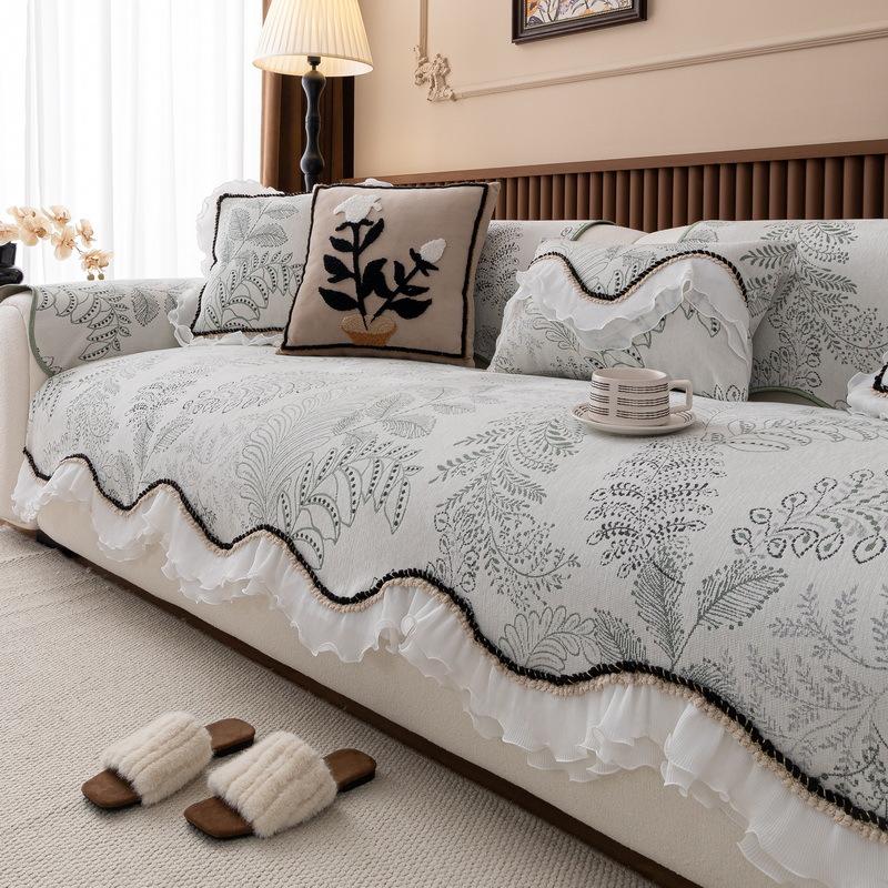 French Skirt Special-Shaped Sofa Cushion  New Four-Season Universal High-End Straight Sofa Seat Cushion Non-Slip Cover