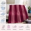 Burgundy Stripe Flannel Blanket Warm Soft Halloween Christmas Couch Warm Cozy Decorative Decor Gift for All Season