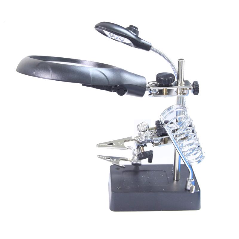 

Three-fold replacement LED lamp lighting auxiliary multi-function bracket inspection 10 times table lamp magnifying glass 2.5X 7.5X 10X