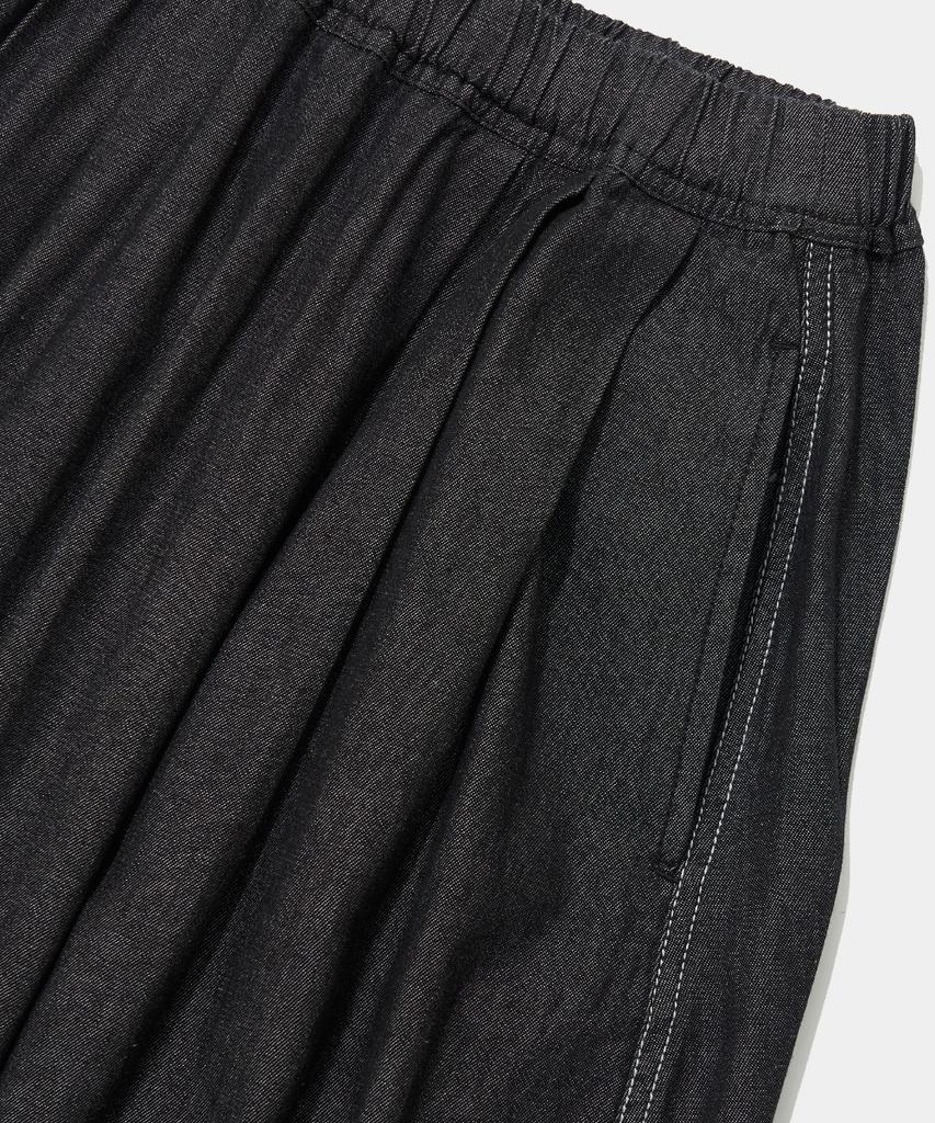 COLUMBIA UNIVERSITY All-Round Twotuck Denim Long Skirt_Black Jean