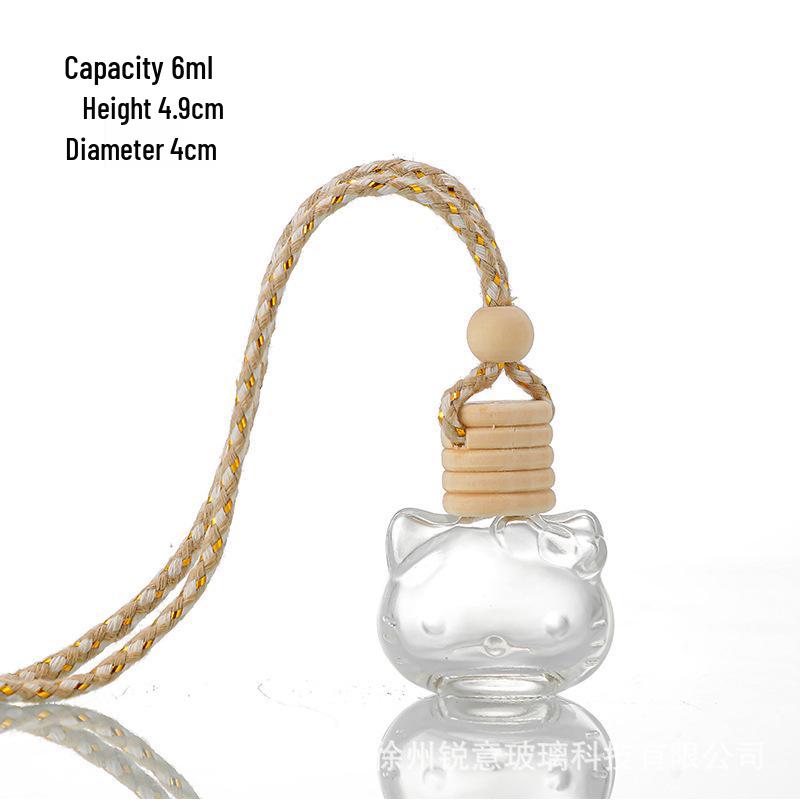 Car Aromatherapy Hanging Refillable Glass Diffuser Bottle Ornament