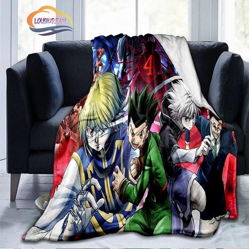 Trendy Japanese Anime Hunter x  Flannel Blanket3D Printed Coverlet Travel Camping for Adults and children Cashmere blanket