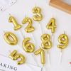 Gold Number Candles: Glossy Blister Pack for Birthdays & Anniversaries