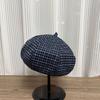 Vintage Plaid Octagonal Hat Children's Autumn New Face Small Retro Newsboy Painter Hat Fashion Casual Beret